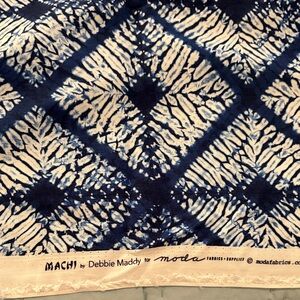 Moda Machi Navy and Cream Patterned Fabric